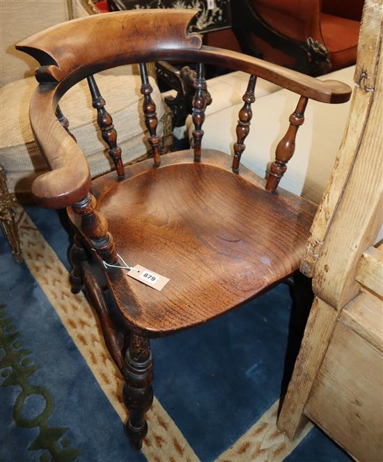 A Victorian smokers bow chair